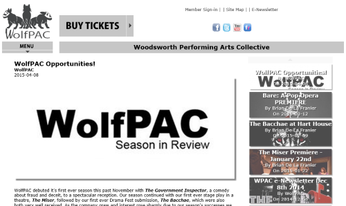 Tavarin Designed Theatre Company Website